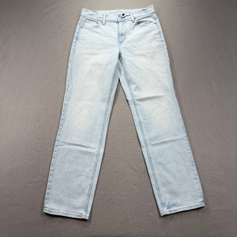 American Eagle Straight Jeans Womens 6 Light Blue Stretch Denim